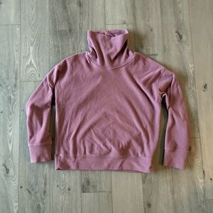 Old Navy Womens Active Mauve Fleece Turtleneck Mock Neck Pullover Sweater